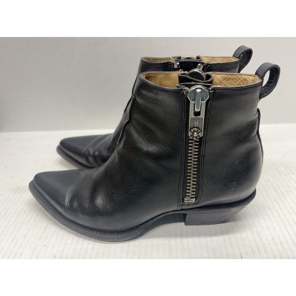 FRYE Sacha Moto Shortie Leather Ankle Boots Women's 8.5 B Black Great Condition